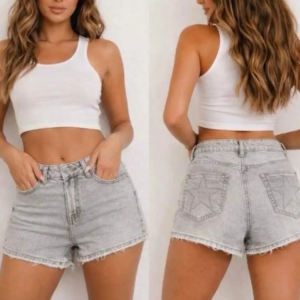 SHORT DENIM GRIS