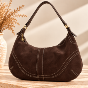 BOLSO HOBO PARTE PIEL Y CUERO MARRÓN