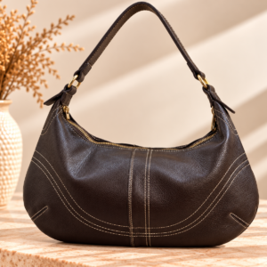 BOLSO HOBO PARTE PIEL Y CUERO MARRÓN