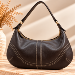 BOLSO HOBO PARTE PIEL Y CUERO TAUPE