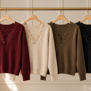JERSEY CUELLO PICO CON BLONDA
